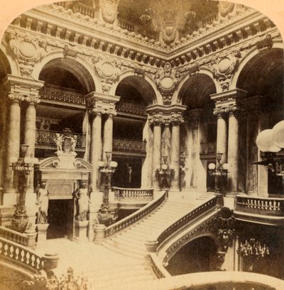 Lépcső a Grand Opera House-ban, Párizs, Franciaország, 1900. alkotó: Unbekannt