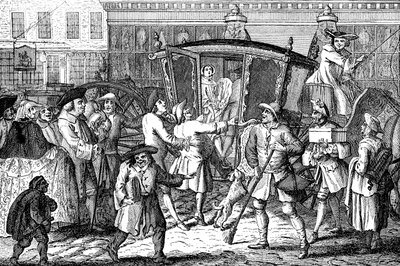 Stand Coachman, avagy A gőgös hölgy jól felszerelt, 1750 alkotó: Unbekannt