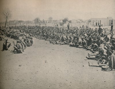 Az éhező bennszülöttek kormánysegélyre érkeznek Bulawayóba, 1900. alkotó: Unbekannt