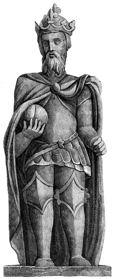 Nagy Károly szobra 712-814, St Julien le Pauvre, Párizs, 11-12. század 1849 alkotó: Unbekannt