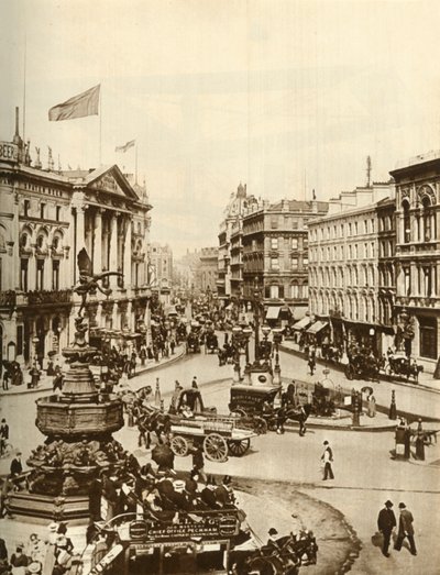 Eros szobra a Piccadilly Circusban, London, 1910, 1935. alkotó: Unbekannt