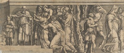 Niobe és imádói szobra Apollónnal és Dianával és más figurákkal, 1543-47. alkotó: Unbekannt