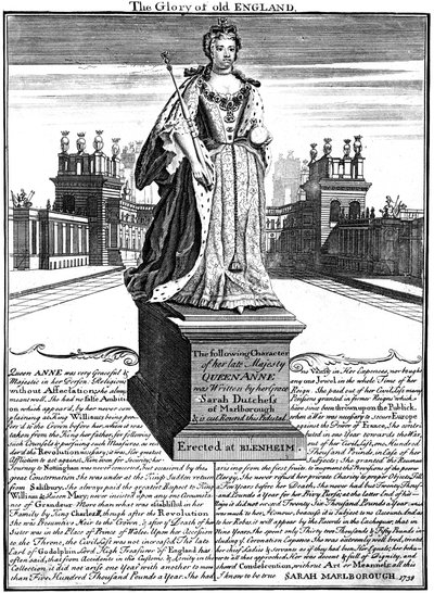 Anna királynő szobra 1665-1714, Blenheim-palota, Oxfordshire, 1738 alkotó: Unbekannt