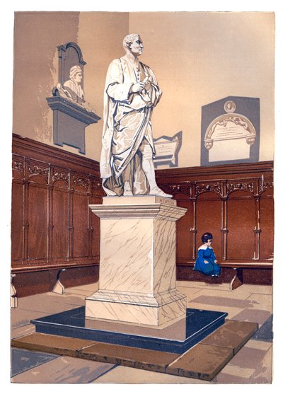 Sir Isaac Newton szobra a Trinity College kápolnájában, Cambridge, 1850 alkotó: Unbekannt