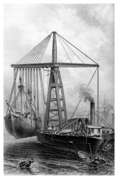 Steam Derrick, 1866 alkotó: Unbekannt