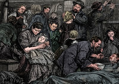 Utasok kormányzása egy atlanti-óceáni gőzösön Amerikába, c1850 alkotó: Unbekannt