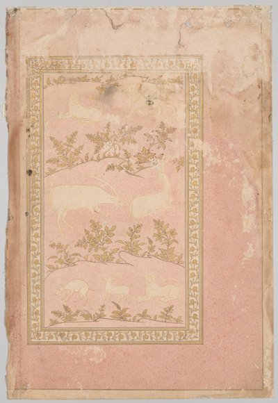 Oroszlán és gazella sablonos jelenetei, c. 1710. alkotó: Unbekannt