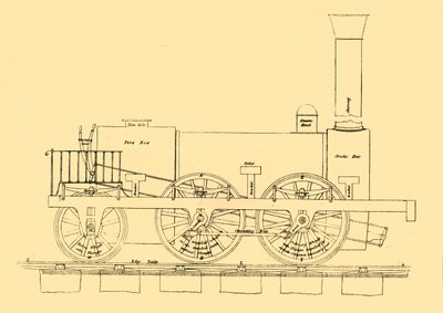 Stephensons 1833-as mozdony, 1887. alkotó: Unbekannt