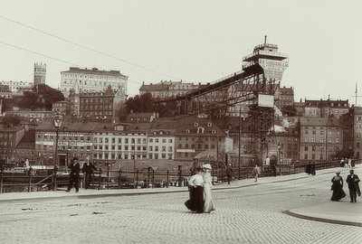 Stockholm, Svédország. Katarinahissen (lift). 1900 körül alkotó: Unbekannt