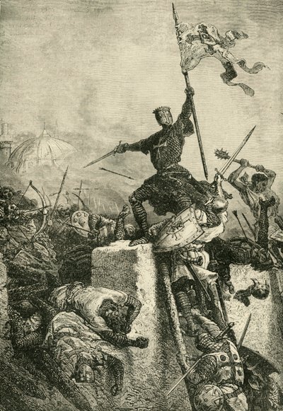 Baldwin, Flandria grófja: Konstantinápoly megtámadása, 1204, 1890. alkotó: Unbekannt