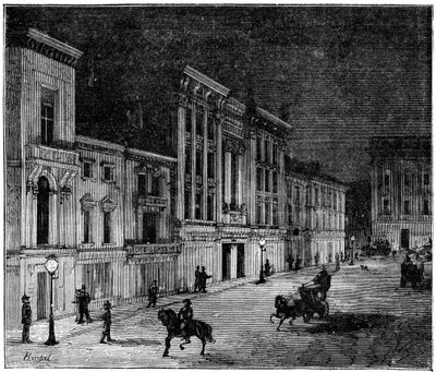 Swan izzólámpákkal megvilágított utca Newcastle Upon Tyne-ben, 1883 alkotó: Unbekannt