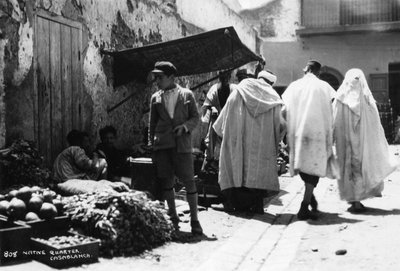 Utcai jelenet, Casablanca, Marokkó, 1920-c1930-as évek alkotó: Unbekannt