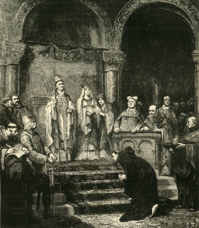 Henrik előterjesztése IV. Canossában, 1077, 1890. alkotó: Unbekannt