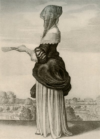 Nyár - Egy angol hölgy szokásos nyári ruhája, I. Károly uralkodása, 1620-1640, 1937. alkotó: Unbekannt