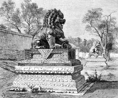 Nyári palota, bronz oroszlán, a császári hatalom jelképe, 1890 alkotó: Unbekannt