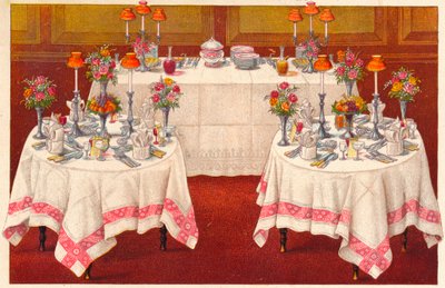 Vacsoraasztalok büfével, c1907. alkotó: Unbekannt