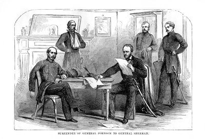 Johnston tábornok feladása Sherman tábornoknak, 1865. április 26., 1872. alkotó: Unbekannt