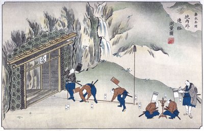 Egy bánya bejáratának felmérése, Japán, 1850 körül alkotó: Unbekannt