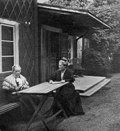 Selma Lagerlöf svéd író és édesanyja, Louise, 1909 alkotó: Unbekannt