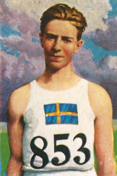 Erik Lundquist svéd gerelyhajító, 1928. alkotó: Unbekannt