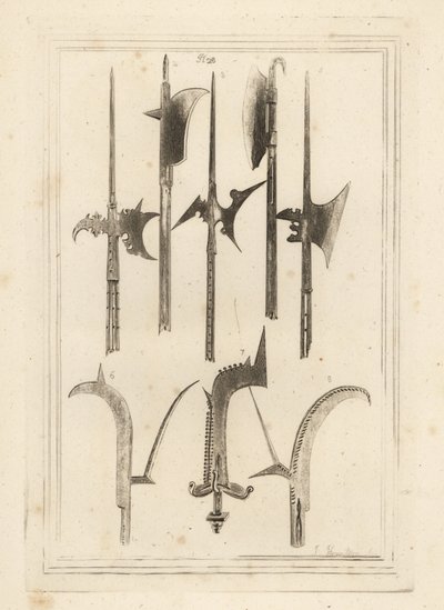 Kardpenge alabárd 1,3,5, barna 2. számla, 4. Lochaber fejsze, 6. ősi bankjegy, 7. kézi váltó kis harangokkal és Battefieldben, Shrewsbury 8. alkotó: Unbekannt