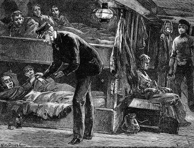 Egy beteg ír emigráns pulzusmérése a hajó fedélzetén, 1840-es évek, 1890 alkotó: Unbekannt