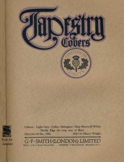 Gobelinborítók – G. F. Smith London Limited hirdetése, 1919 alkotó: Unbekannt