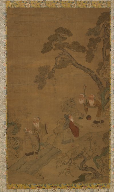 Gobelin: öt bölcs egy kertben, fenyők alatt, Ming-dinasztiától Csing-dinasztiáig, 1368-1911. alkotó: Unbekannt