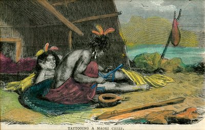 Maori főnök tetoválása, 19. század vége alkotó: Unbekannt