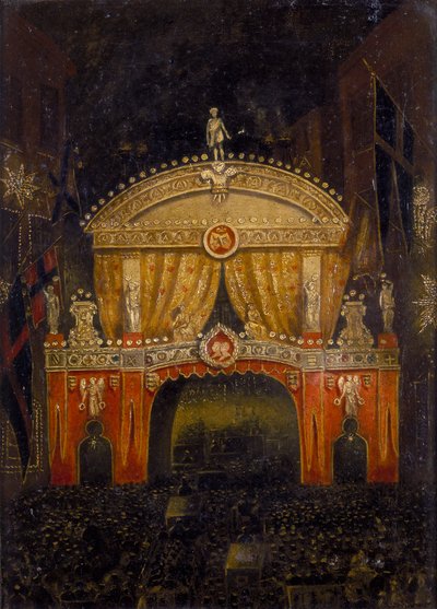 "A walesi herceg házassága alkalmából kivilágított Temple Bar, 1863. március 11." alkotó: Unbekannt