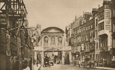Temple Bar: A város határa a strandon 1878-ban, 1935 körül. alkotó: Unbekannt