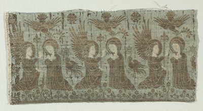 Textiltöredék az Angyali üdvözlettel, 1370-1400. alkotó: Unbekannt