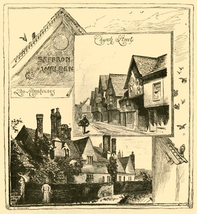 The Almshouses, Audley End és Church Street, Saffron Walden, 1898. alkotó: Unbekannt