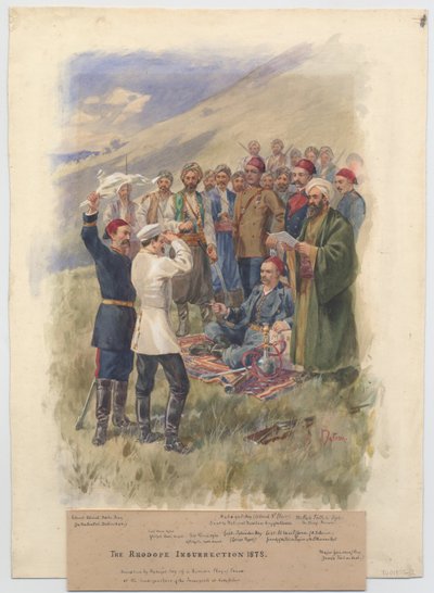 Az 1878-as áprilisi felkelés. Tárgyalások a felkelők főhadiszállásán, 1878 alkotó: Unbekannt