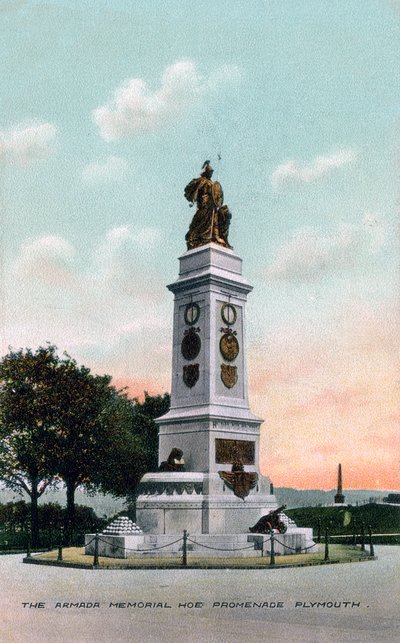 Az Armada Memorial, Hoe Promenade, Plymouth, Devon, 20. század eleje alkotó: Unbekannt