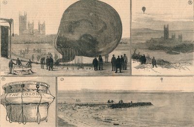 A kísérleti léggömbút a csatornán át, 1882. alkotó: Unbekannt