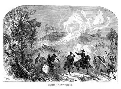 A gettysburgi csata, amerikai polgárháború, 1863. július 1-3., 1872. alkotó: Unbekannt