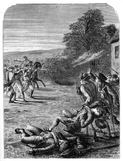 A Lexingtoni és Concordi csaták, 1775. április 19., 1872 alkotó: Unbekannt