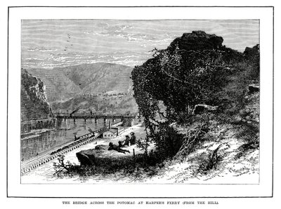 A Potomac hídja a Harpers Ferrynél, Nyugat-Virginia, USA, 1877 alkotó: Unbekannt