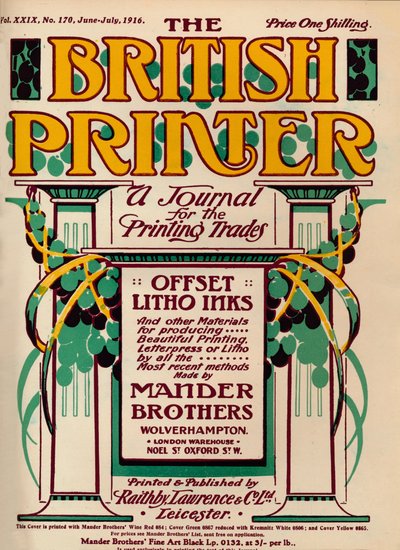 The British Printer – hirdetés, 1916 alkotó: Unbekannt