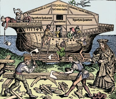 A Noé által felügyelt bárka építése, 1493, 1903 alkotó: Unbekannt