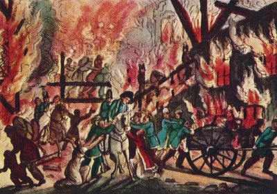 Moszkva égése: Nagy katonai és lovas látvány, 1942 alkotó: Unbekannt