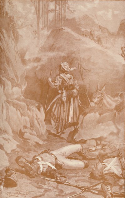 A busacói sziklákra mászó 26. ezred Cantinière-je, 1810, 1896. alkotó: Unbekannt