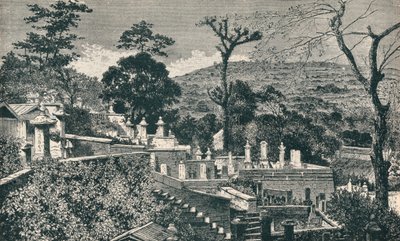 A temetődomb Nagaszakiban, Japánban, a város modern terjeszkedése előtt, 1907 alkotó: Unbekannt