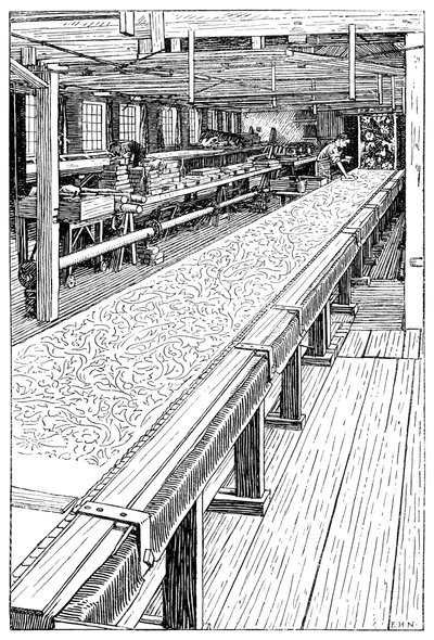 The Chintz Printing Room, Merton Abbey Mills, London, 1899 alkotó: Unbekannt