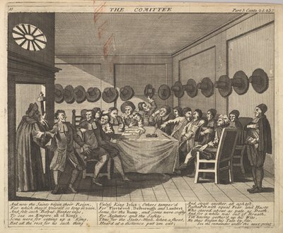 A bizottság 10. tábla: Illusztrációk Samuel Butler Hudibras című művéhez, 1725-30. alkotó: Unbekannt
