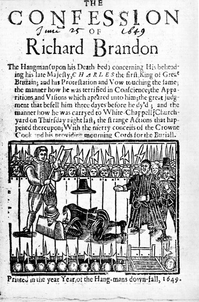 Richard Brandon vallomása, 1649 alkotó: Unbekannt