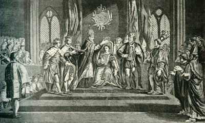 Boleyn Anne koronázása Szent Edward koronájával, 1902. alkotó: Unbekannt