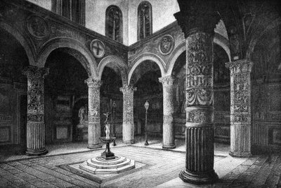 A Palazzo Vecchio udvara, Firenze, Olaszország, 1882 alkotó: Unbekannt