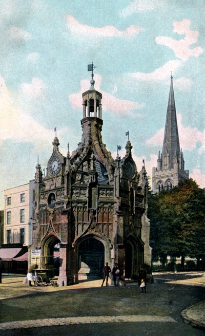 A kereszt és a katedrális, Chichester, West Sussex, XX. század eleje alkotó: Unbekannt